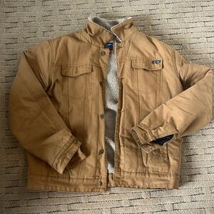 Bass Creek Workwear tan jean and fleece jacket